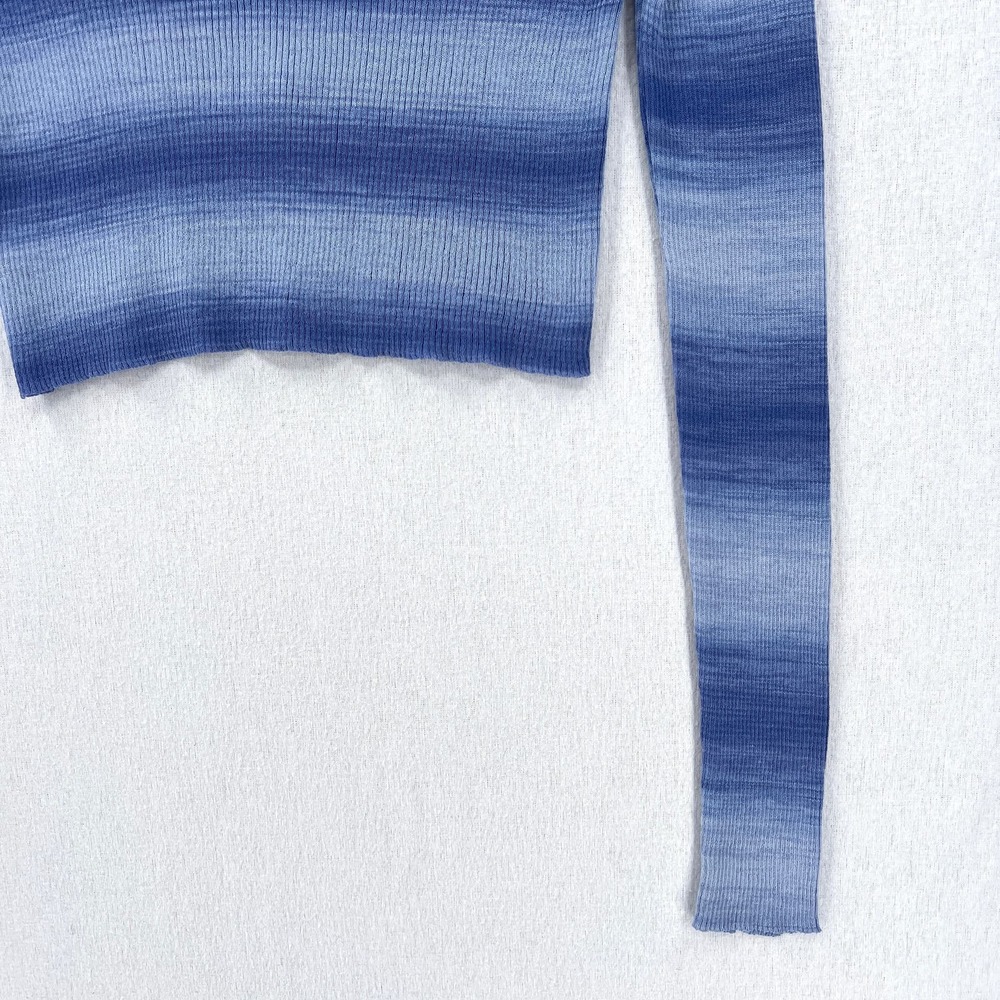 PALOMA WOOL Sweater Womens Medium Blue Sauce Button Ribbed Knit Cropped Top NWT - Picture 10 of 16